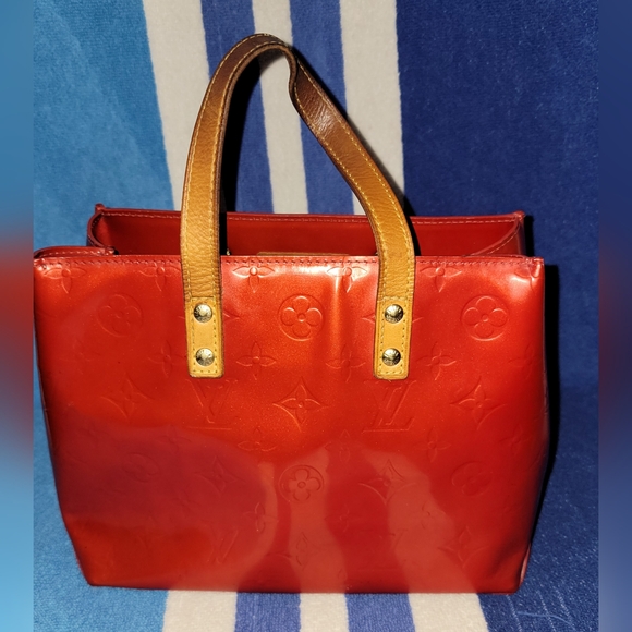 LOUIS VUITTON Reade PM Rouge Monogram Vernis MI1012 Handbag - Picture 9 of 16